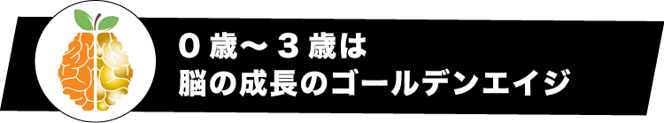 0歳〜3歳は脳の成長のゴールデンエイジ